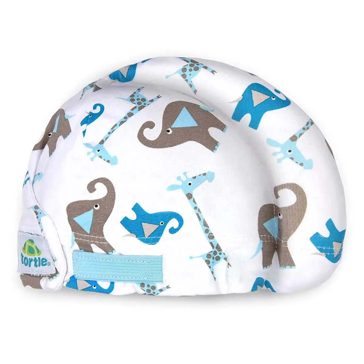 כובע טורטל Lucky Elephant בהדפס פילים וג׳ירפות, מבט מהצד